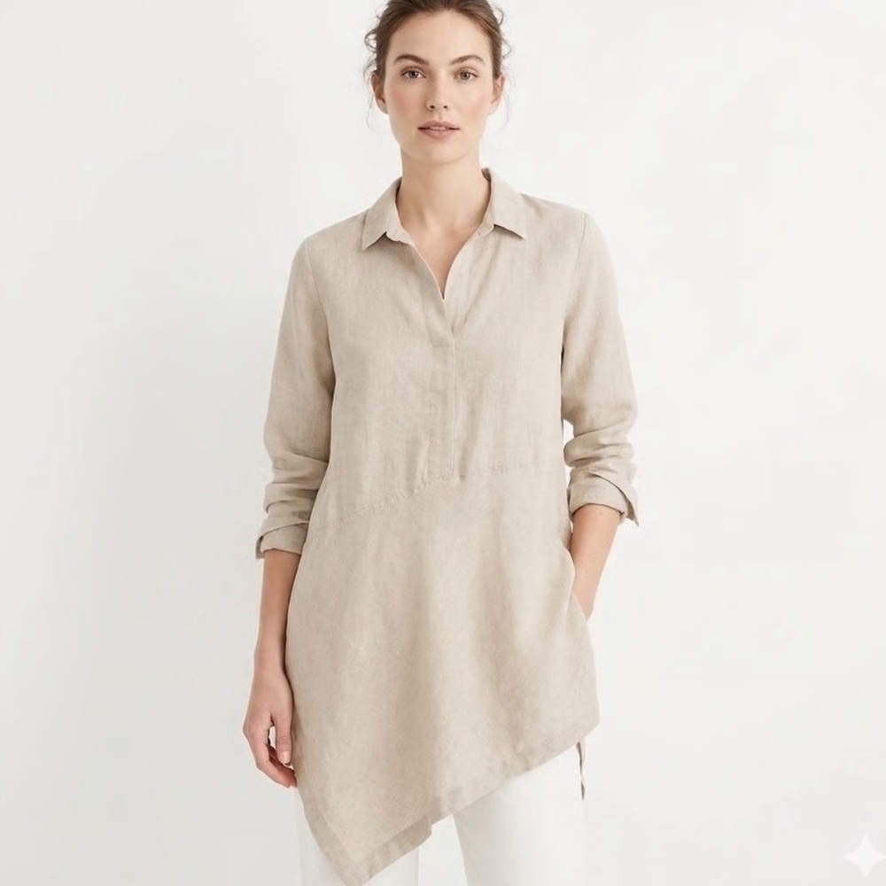 J. Jill Flax Color Asymmetrical Hem Tunic, size XS